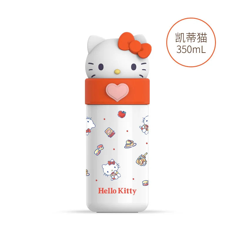 350ml Sanrio Hello Kitty Stainless Steel 316 Thermos Kawaii Kuromi Cinnamoroll Melody Kids Vacuum Flask Water Bottle Tumbler