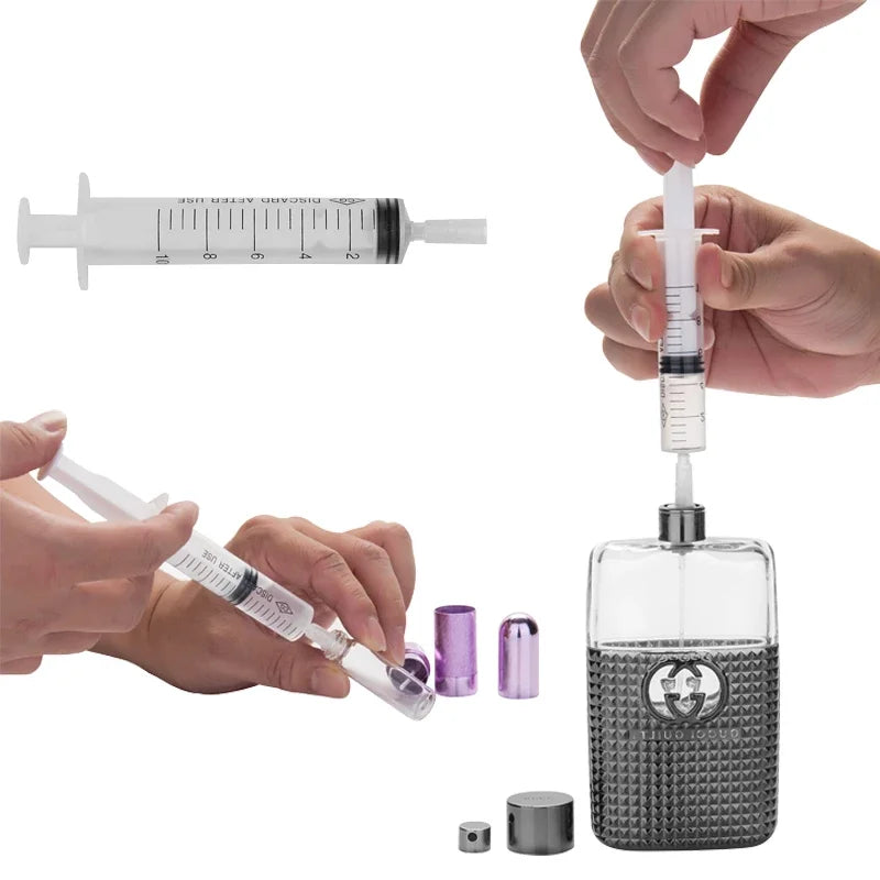 10pcs 10ml syringe plastic perfume dispenser tool refills cosmetics for quantitative distribution of refillable bottles