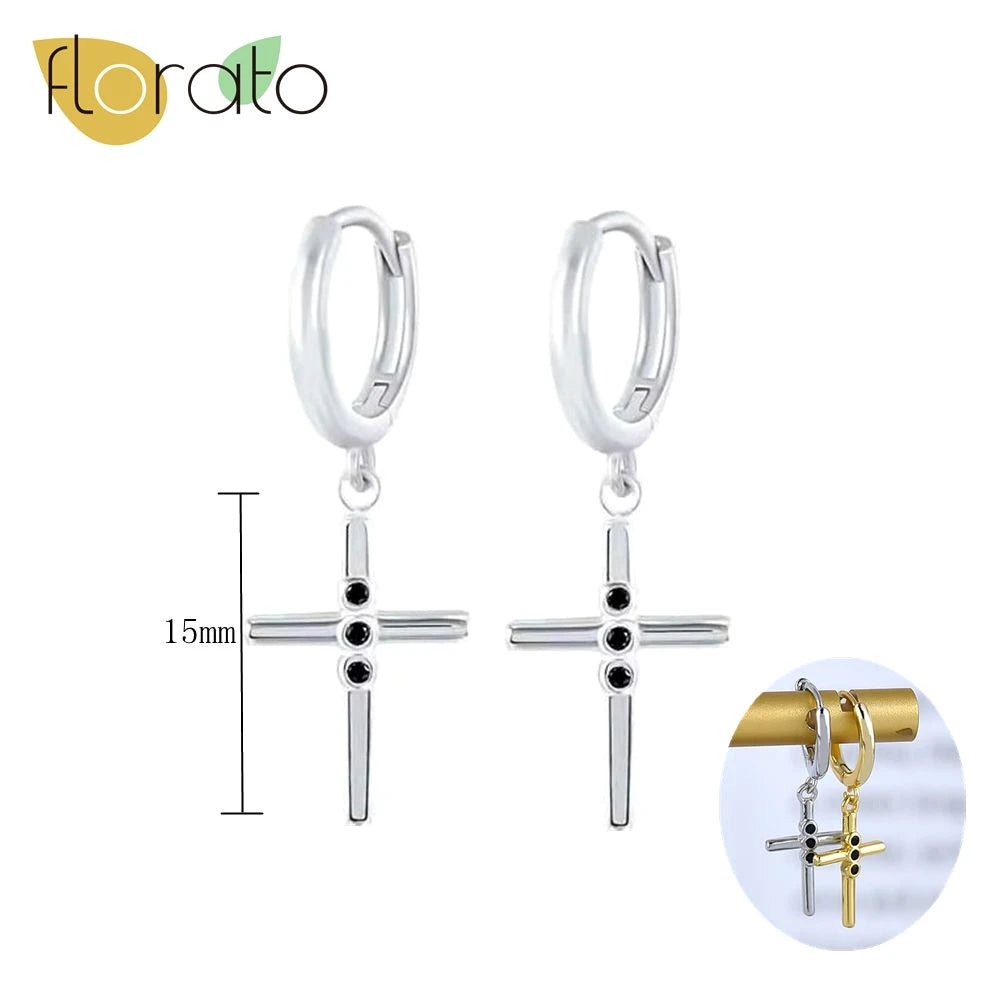 YUXINTOME 925 Sterling Silver Ear Needle Rivet Cone Buckle Piercing Huggie Hoop Earrings for Women Jewelry Accessories Earrings