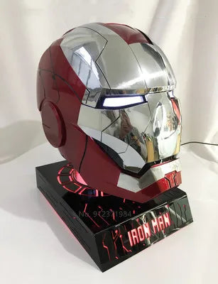 New AutoKing 1:1 Mk5 Iron Man Helmet Cosplay Voice Control Eyes with Light Model Toys for Adult Electric Wearable Christmas Gift