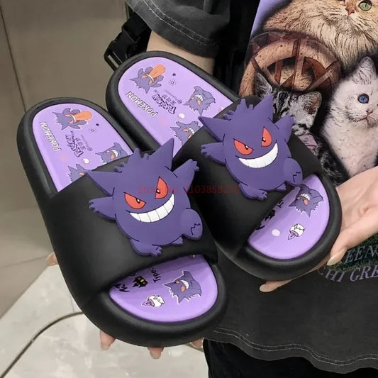 Pokemon Gengar Anime Peripheral Slippers For Men And Women Trendy And Cool Internet Infrared Anti Slip Eva Couple Slipper Gift