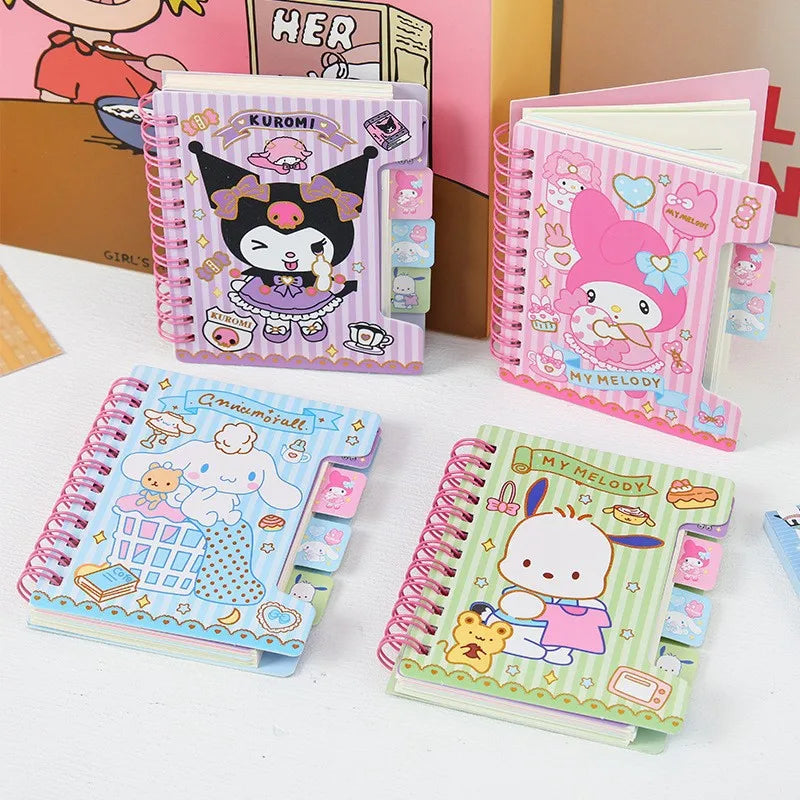 Anime Sanrio Diary Notebook My Melody Hellokitty Kuromi Cinnamoroll Cartoon Student Portable Notebook Kids Birthday Girl Gifts