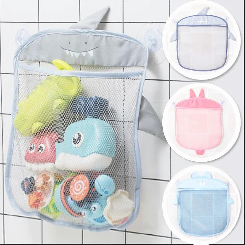 Baby Bathroom Mesh Bag Cartoon Animal Shapes Cloth Sand Toys Storage Net Bag Sucker Organizer for Children Bath Toys Kid Basket