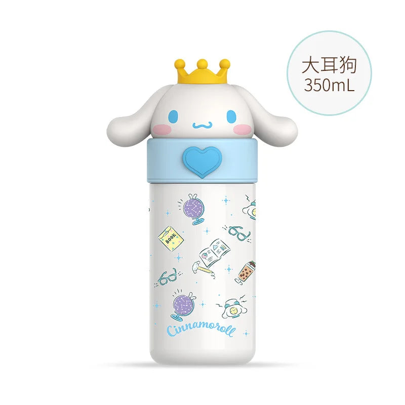 350ml Sanrio Hello Kitty Stainless Steel 316 Thermos Kawaii Kuromi Cinnamoroll Melody Kids Vacuum Flask Water Bottle Tumbler