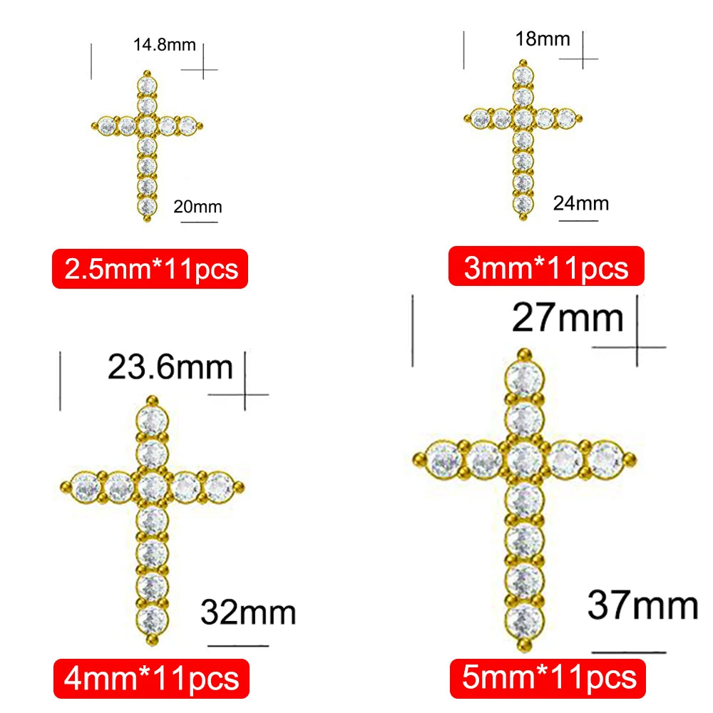 3mm 4mm 5mm Moissanite Cross Necklace GRA Certified S925 Silver Jesus Pendant Neck Chain for Women Engagement Bridal Fine Jewely