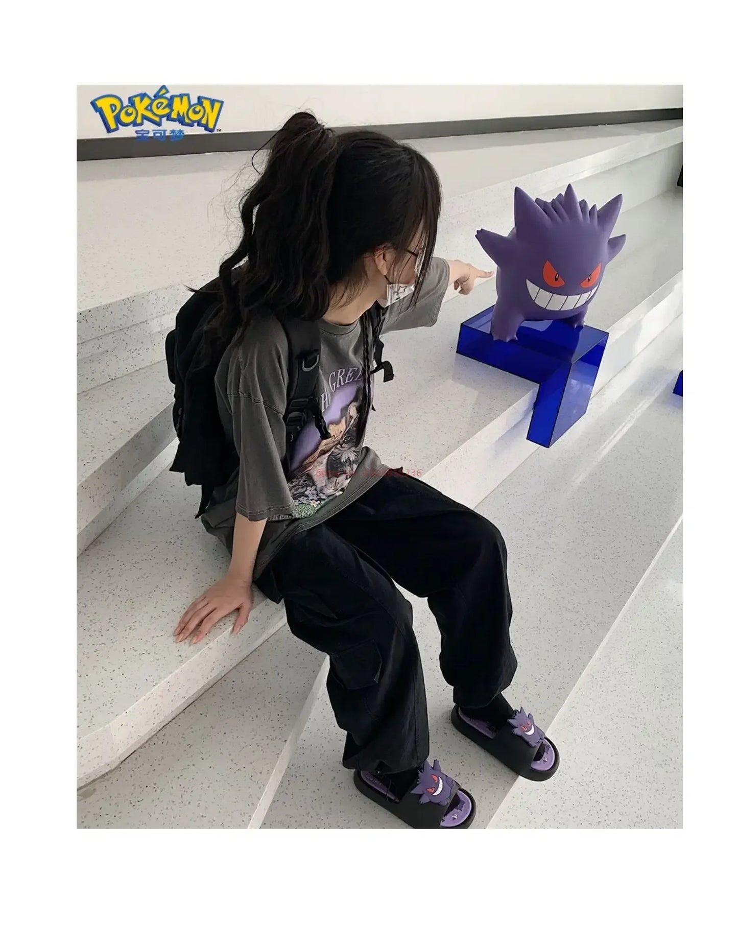 Pokemon Gengar Anime Peripheral Slippers For Men And Women Trendy And Cool Internet Infrared Anti Slip Eva Couple Slipper Gift