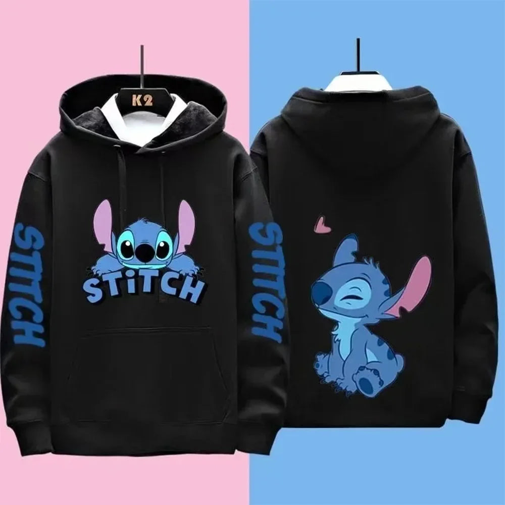 Miniso Funny Anime Autum Winter Men Women Hoodie Children Clothe Kid Girl Boy Lilo and Stitch Sweatshirt Manga Hoody Baby Casual