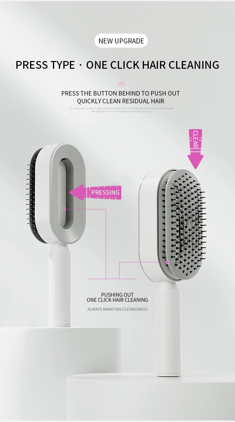 Self Cleaning Hair Brush Massage Home Hair Comb Anti-Static Hairbrush 3D Air Cushion Hair Brushes Hairdressing Styling Hair Tool