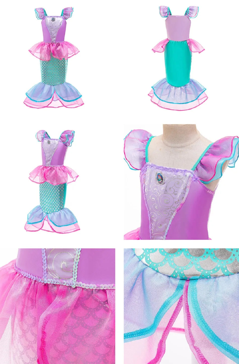 Kids Princess Costume Girls Elsa Anna Halloween Rapunzel Cosplay Dress Children Summer Party Clothes Carnival Elegant Dress 2024