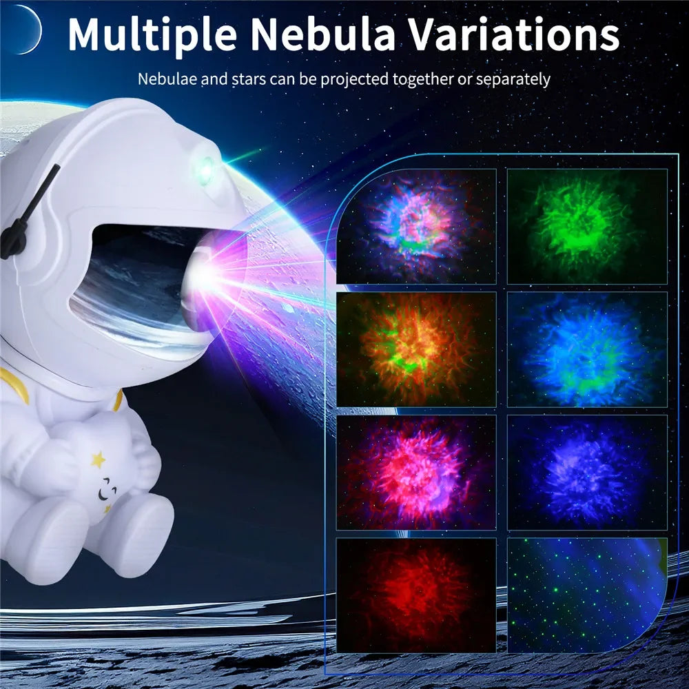 Astronaut Light Projector with Nebula Galaxy Projector Night Light Star Projector for Home Decorative Bedroom Children Kids Gift