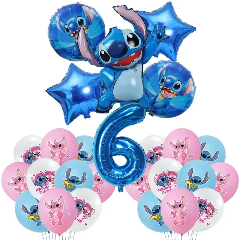 New Lilo & Stitch Birthday Party Decorations Stitch Foil Balloons Disposable Tableware Backdrop Plate Napkin Kids Party Supplies