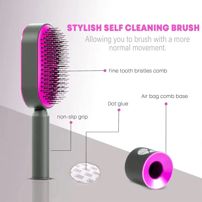 Massage Comb Hair Brush Air Cushion One-Key Self Cleaning Hair Comb Professional Detangling Scalp Air Bag Combs For Hair