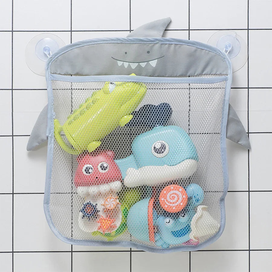 Baby Bathroom Mesh Bag Cartoon Animal Shapes Cloth Sand Toys Storage Net Bag Sucker Organizer for Children Bath Toys Kid Basket