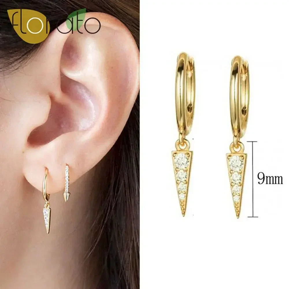 YUXINTOME 925 Sterling Silver Ear Needle Rivet Cone Buckle Piercing Huggie Hoop Earrings for Women Jewelry Accessories Earrings