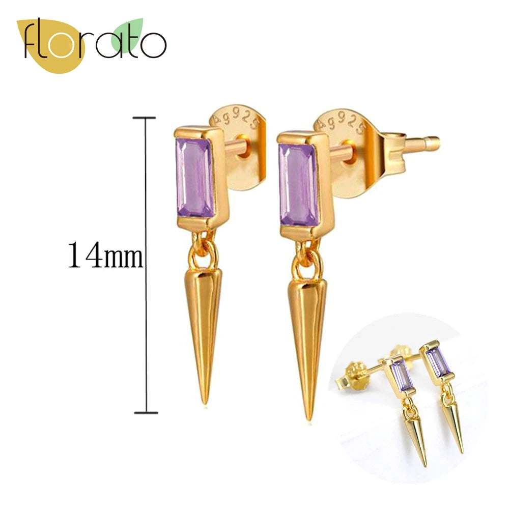 YUXINTOME 925 Sterling Silver Ear Needle Rivet Cone Buckle Piercing Huggie Hoop Earrings for Women Jewelry Accessories Earrings