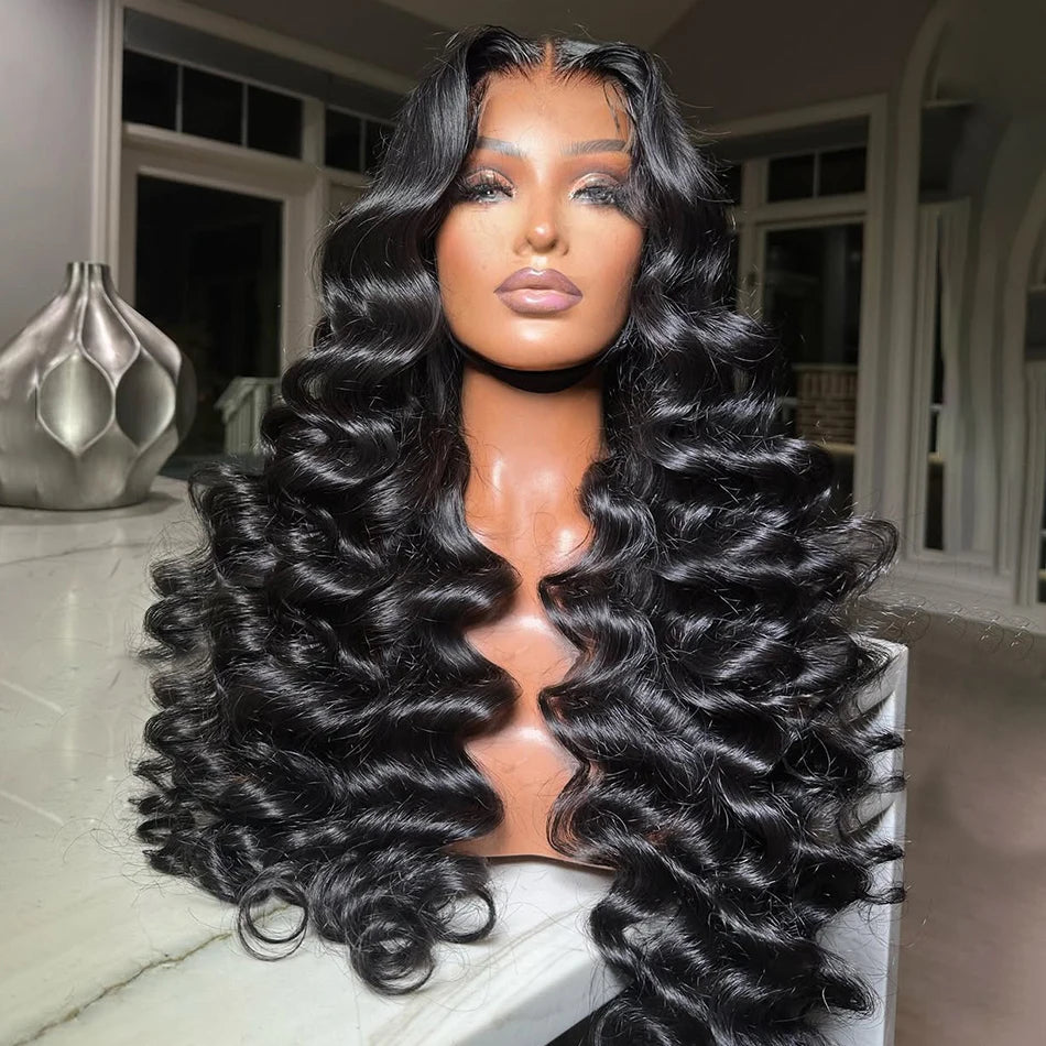 250 Density Loose Wave 13x6 HD Lace Front Wigs Human Hair Brazilian 30 40 Inch 13x4 Deep Curly Wave Lace Frontal Wig For Women