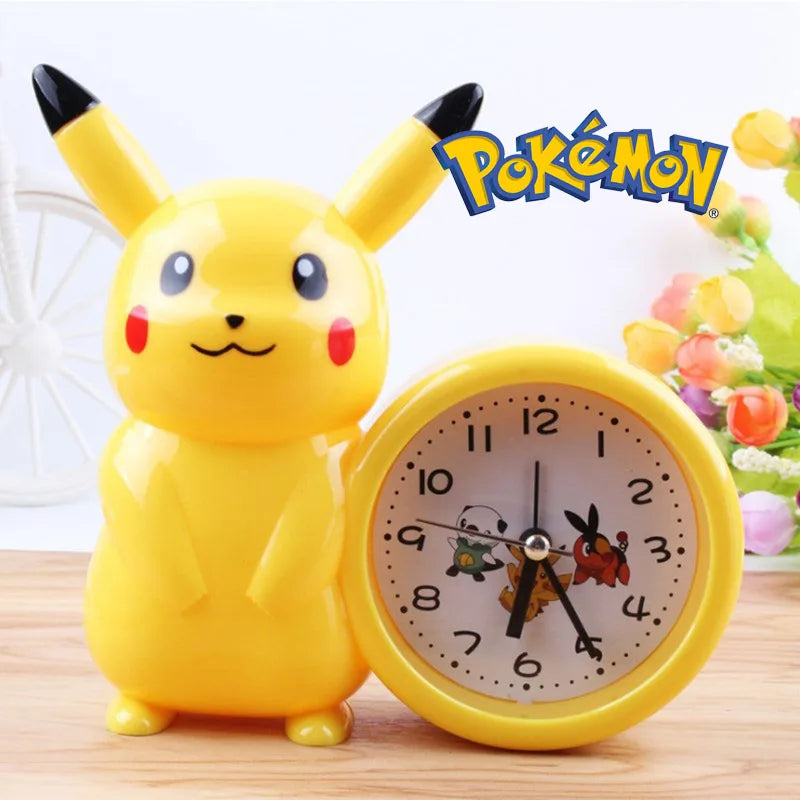 New Genuine Pokemon Anime Pikachu Catoon Kawaii Model Action Decoration Toy Children Alarm Pointer Clock Student Kids Gift