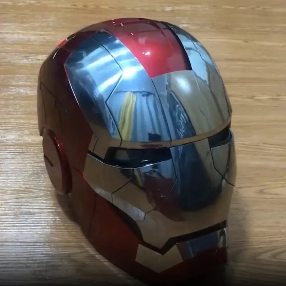 New AutoKing 1:1 Mk5 Iron Man Helmet Cosplay Voice Control Eyes with Light Model Toys for Adult Electric Wearable Christmas Gift