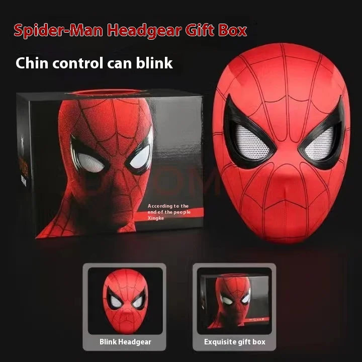 Halloween Spider Man Headset Eye Movement Touch Luminous Mask Funny Cool Role Playing Ring Remote Control Electric Blink Mask