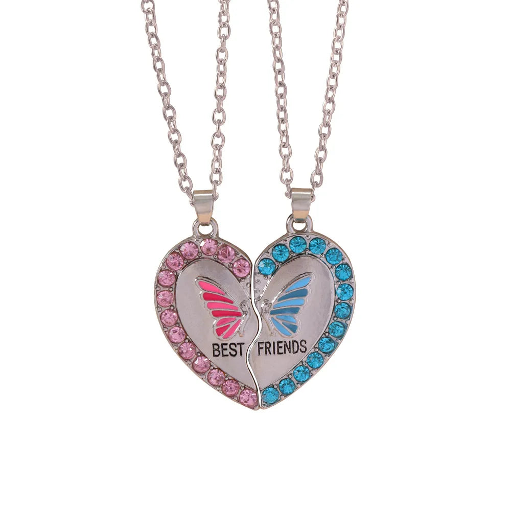 Fashion Best Friends Honey Love Couple Pendant Necklace 2 Pcs/ Set Chain Choke Broken Heart BFF Good Friendship Jewelry Gift