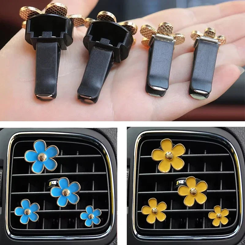 Car air conditioner, flower fragrance, car air outlet, car mounted daisy air outlet, perfume, car interior, female