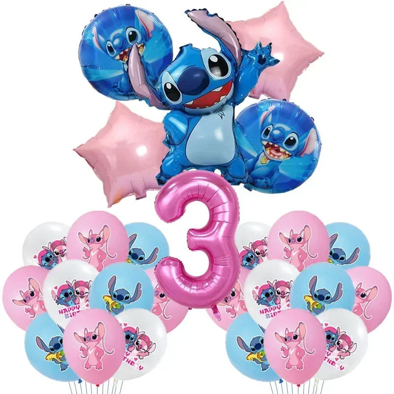 New Lilo & Stitch Birthday Party Decorations Stitch Foil Balloons Disposable Tableware Backdrop Plate Napkin Kids Party Supplies