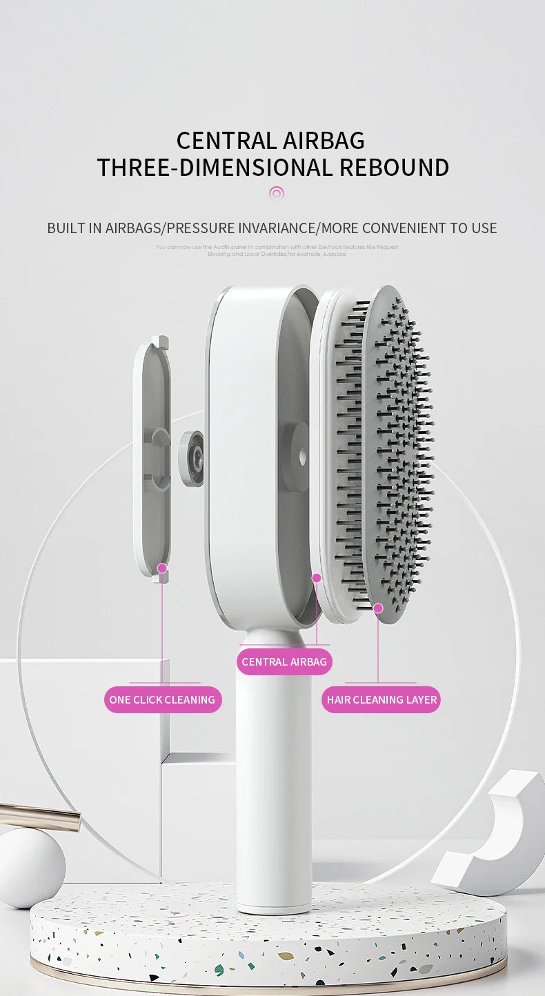 Self Cleaning Hair Brush Massage Home Hair Comb Anti-Static Hairbrush 3D Air Cushion Hair Brushes Hairdressing Styling Hair Tool