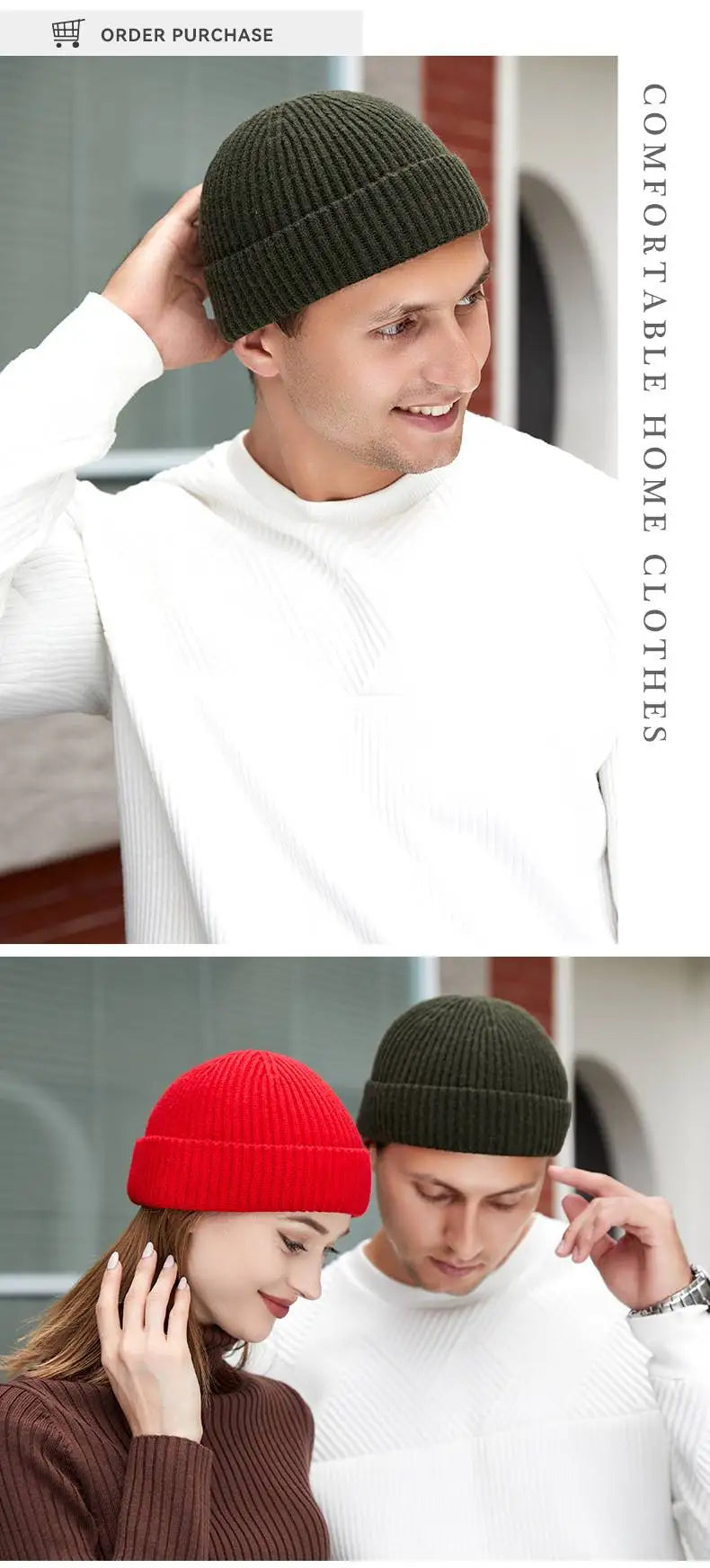 Knitted Hat for Men & Women Caps Wool Fashion Simple Warm Skullies Beanies Solid Autumn Winter Beanie Cap Trendy Style