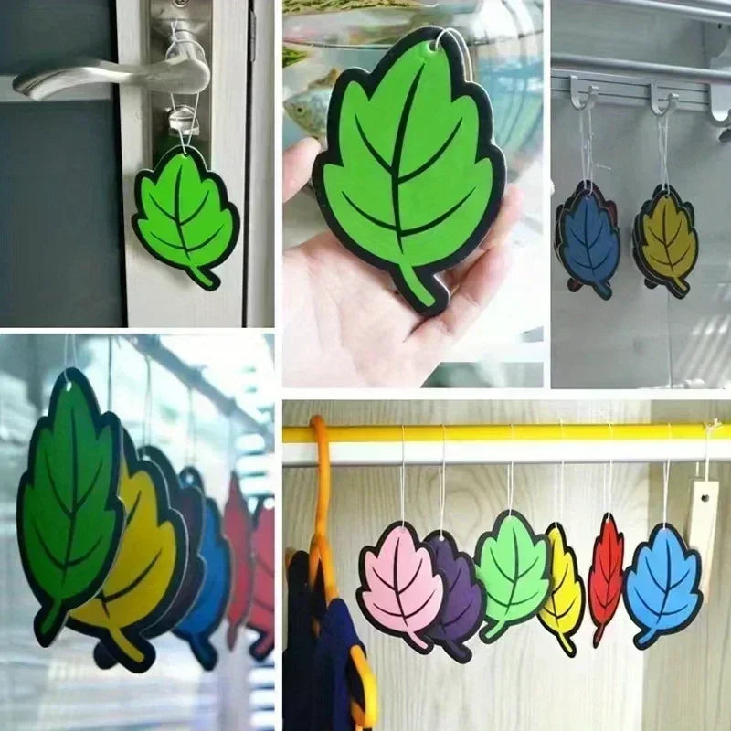 3-60pcs Car Air Freshener Natural Scented Tea Paper Auto Hanging Vanilla Perfume Fragrance Leaf Shape Car Accessories Interior