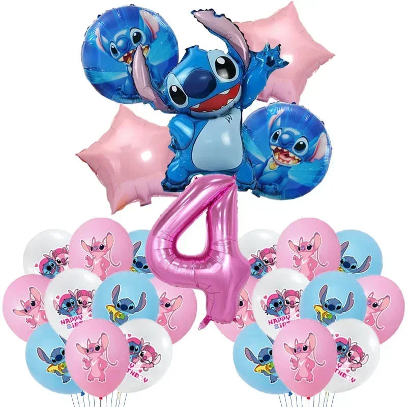 New Lilo & Stitch Birthday Party Decorations Stitch Foil Balloons Disposable Tableware Backdrop Plate Napkin Kids Party Supplies