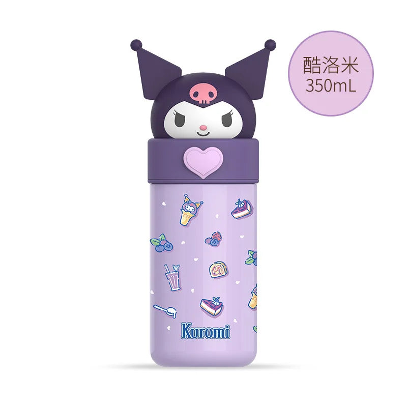 350ml Sanrio Hello Kitty Stainless Steel 316 Thermos Kawaii Kuromi Cinnamoroll Melody Kids Vacuum Flask Water Bottle Tumbler