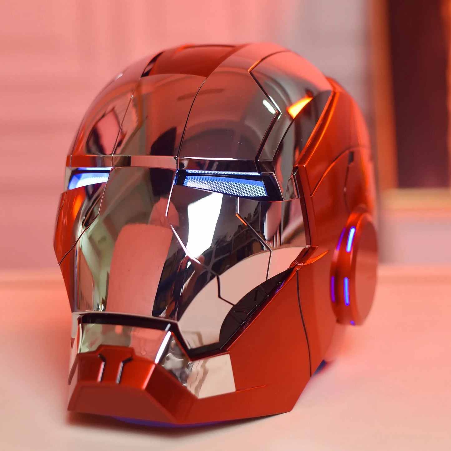 New AutoKing 1:1 Mk5 Iron Man Helmet Cosplay Voice Control Eyes with Light Model Toys for Adult Electric Wearable Christmas Gift