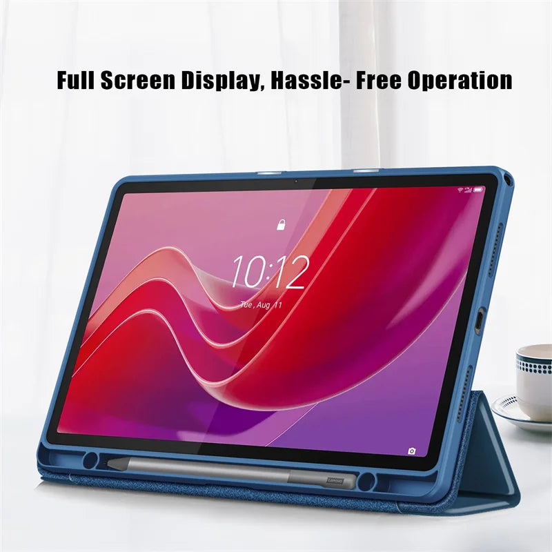 Tablet for Lenovo Tab M11 Case with Pen Holder Folding Stand Acrylic TPU Back Cover for XiaoxinPad Xiaoxin Pad 2024 Case 11 inch