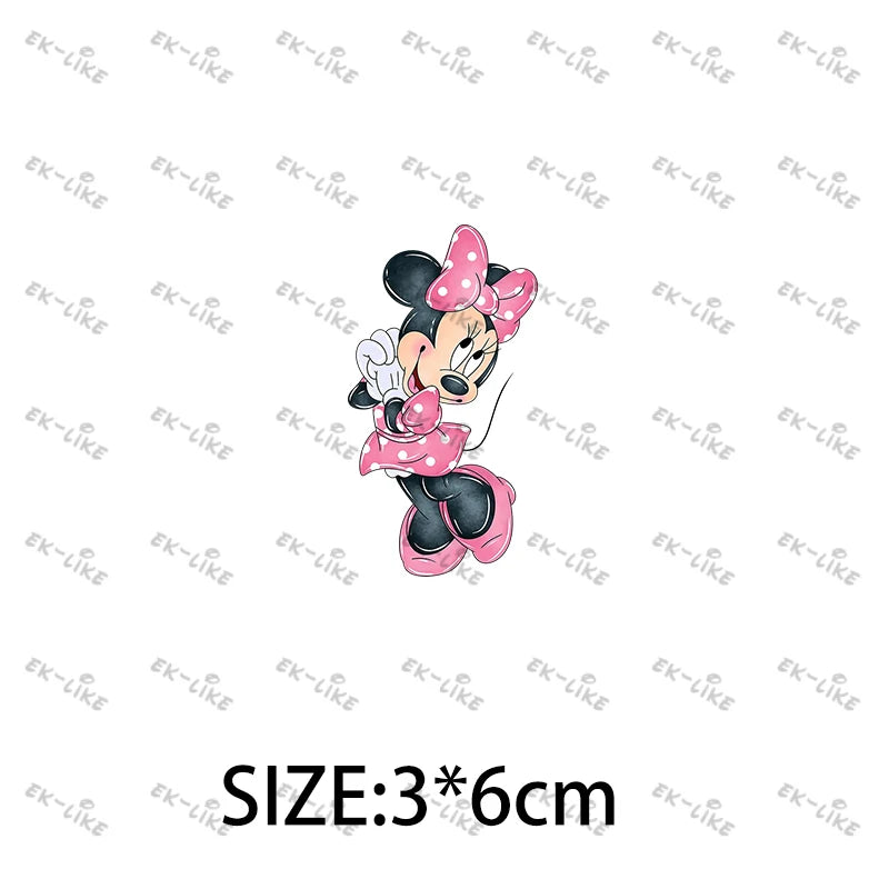 Bowknot Minnie Food Cake Pizza  Iron On Transfer Patches for Clothing DIY T-shirt Applique Decor Stickers on Fabric