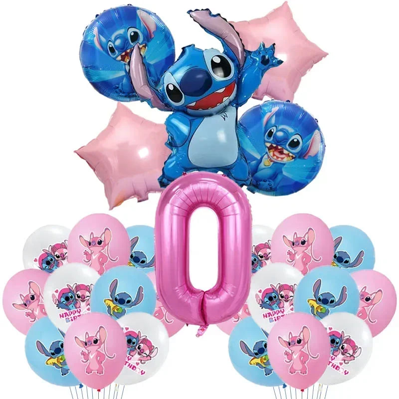 New Lilo & Stitch Birthday Party Decorations Stitch Foil Balloons Disposable Tableware Backdrop Plate Napkin Kids Party Supplies