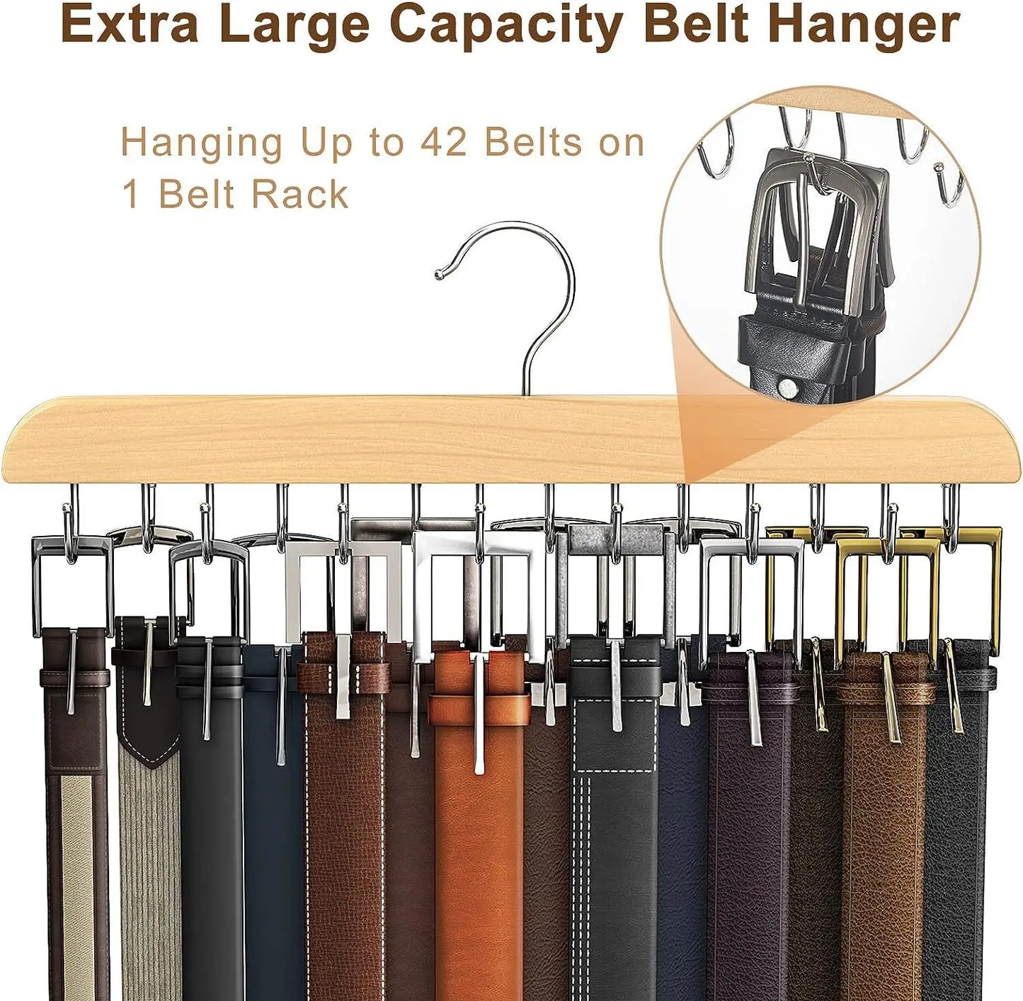 Wooden Belt Rack Women Storage Hangers for Clothes Case Home Wardrobe Accessories Supplly Scarf Organizer Men Tie Belt Hangers