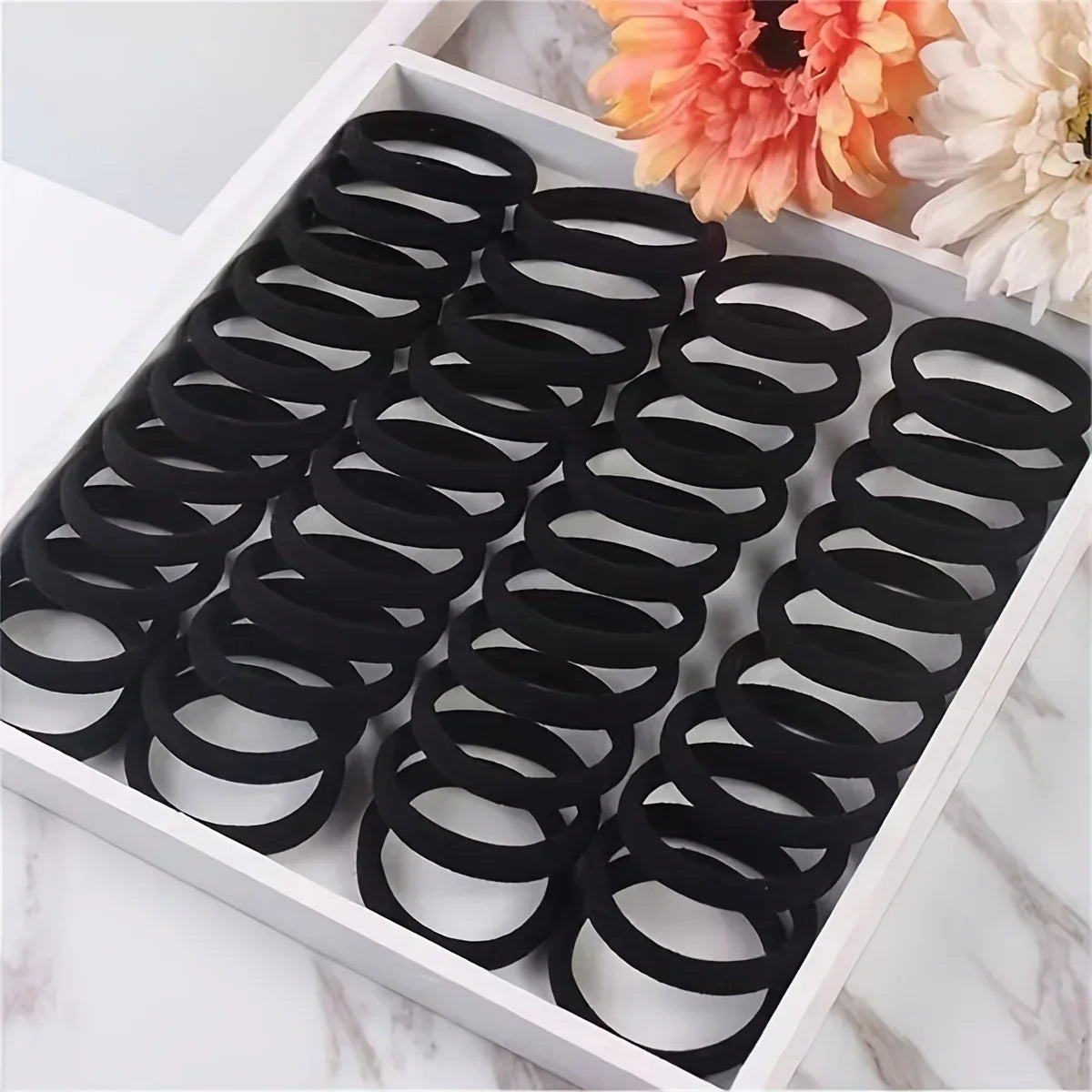 50-1000pcs Black Hair Ties Elastic Hair Bands Decorative Hair Accessories Set Holiday Gift For Girls Kids hair bands for girls