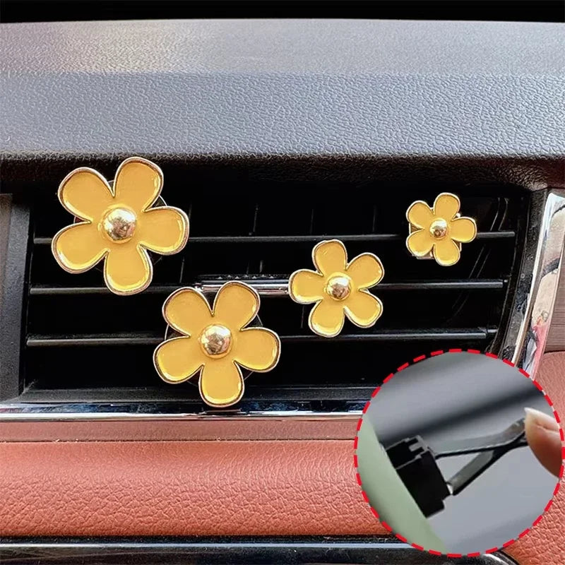 Car air conditioner, flower fragrance, car air outlet, car mounted daisy air outlet, perfume, car interior, female