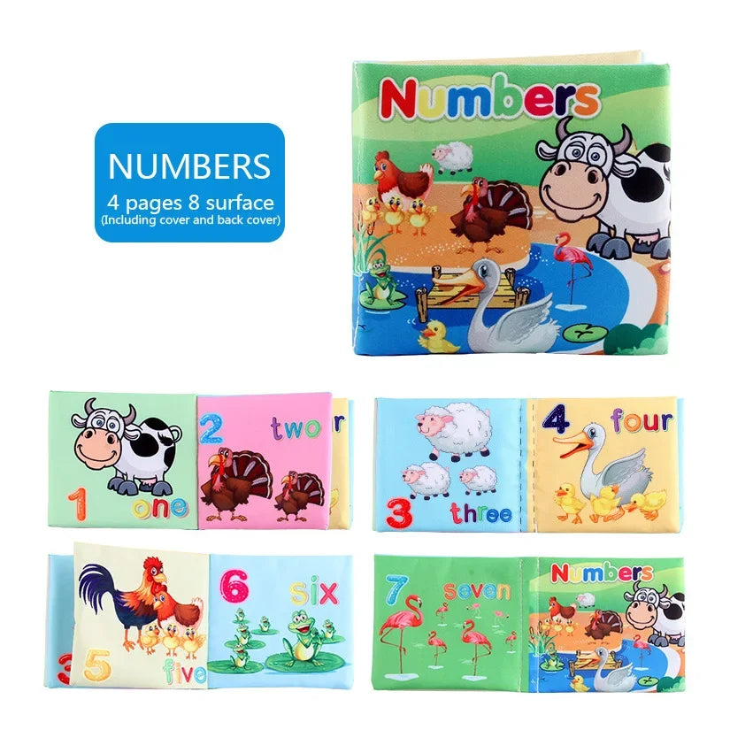 Baby Cloth Books Enlightenment Early Educational Toys Kids Fruits Animal Numbers Food Cognitive Book for Toddlers 12-72 Month