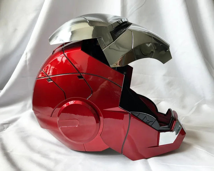 New AutoKing 1:1 Mk5 Iron Man Helmet Cosplay Voice Control Eyes with Light Model Toys for Adult Electric Wearable Christmas Gift