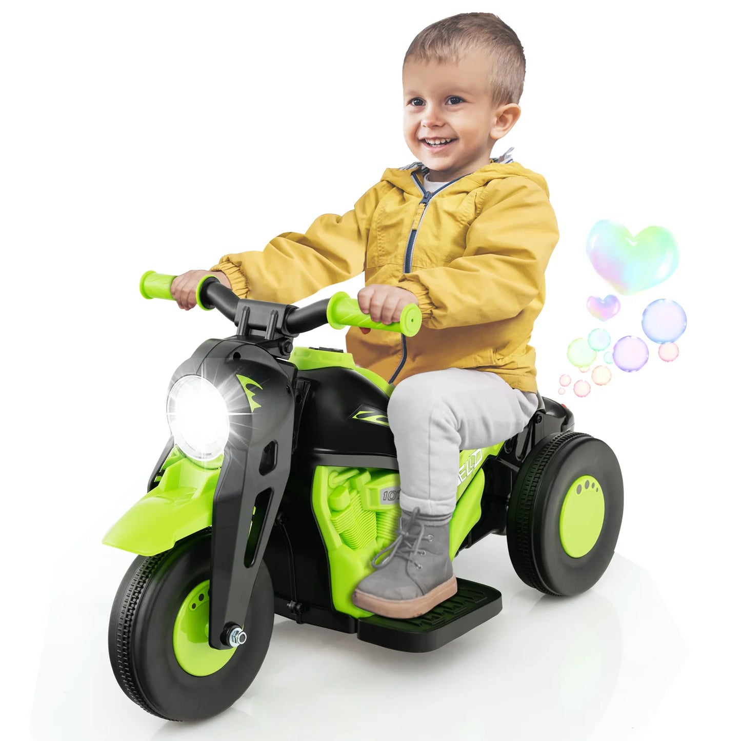 6V Kids Bubble Car Electric Ride on Motorcycle w/ Music Button & LED Headlight