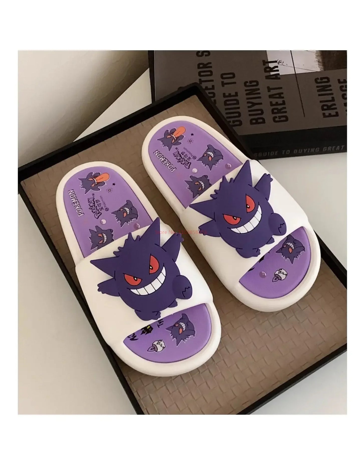 Pokemon Gengar Anime Peripheral Slippers For Men And Women Trendy And Cool Internet Infrared Anti Slip Eva Couple Slipper Gift