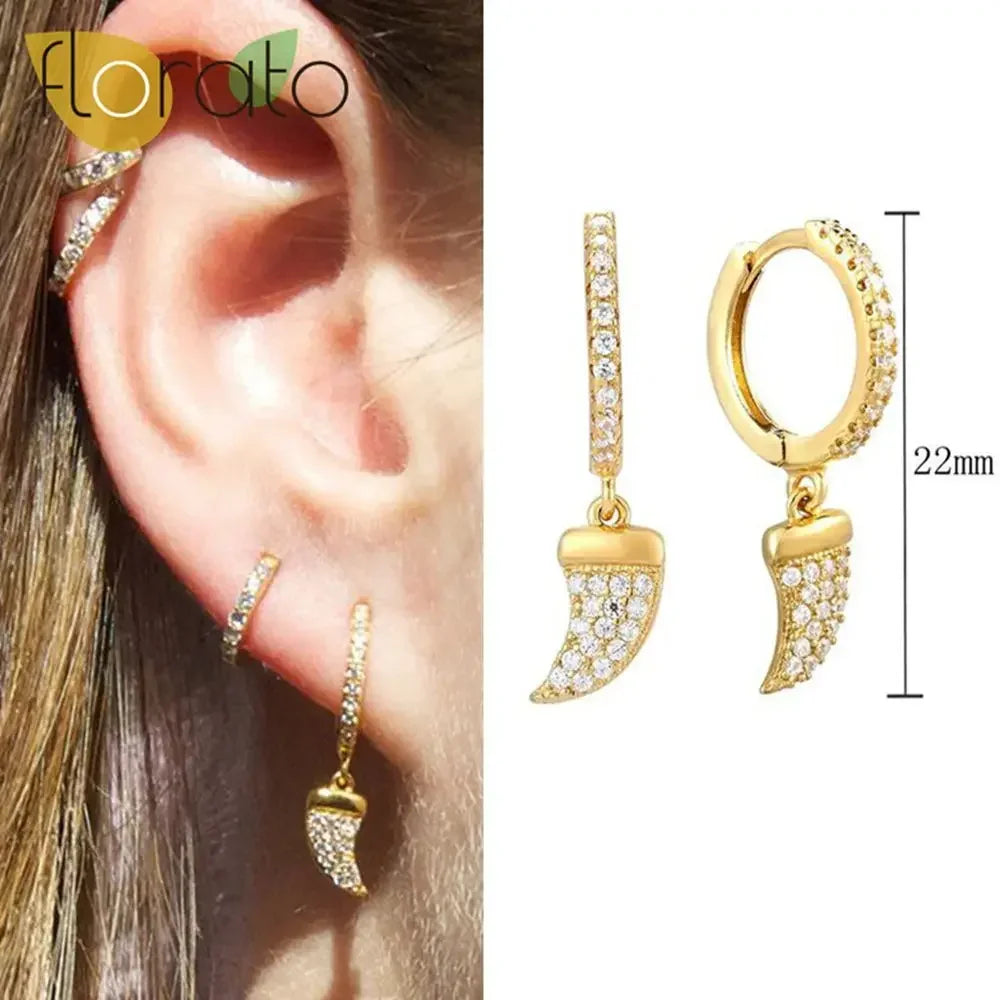 YUXINTOME 925 Sterling Silver Ear Needle Rivet Cone Buckle Piercing Huggie Hoop Earrings for Women Jewelry Accessories Earrings