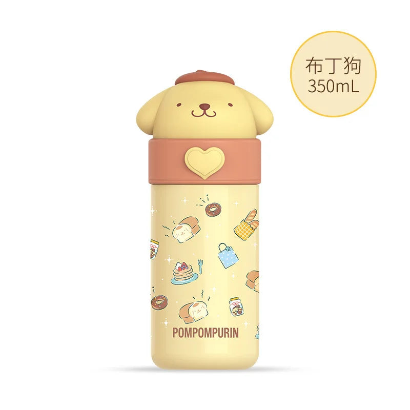 350ml Sanrio Hello Kitty Stainless Steel 316 Thermos Kawaii Kuromi Cinnamoroll Melody Kids Vacuum Flask Water Bottle Tumbler