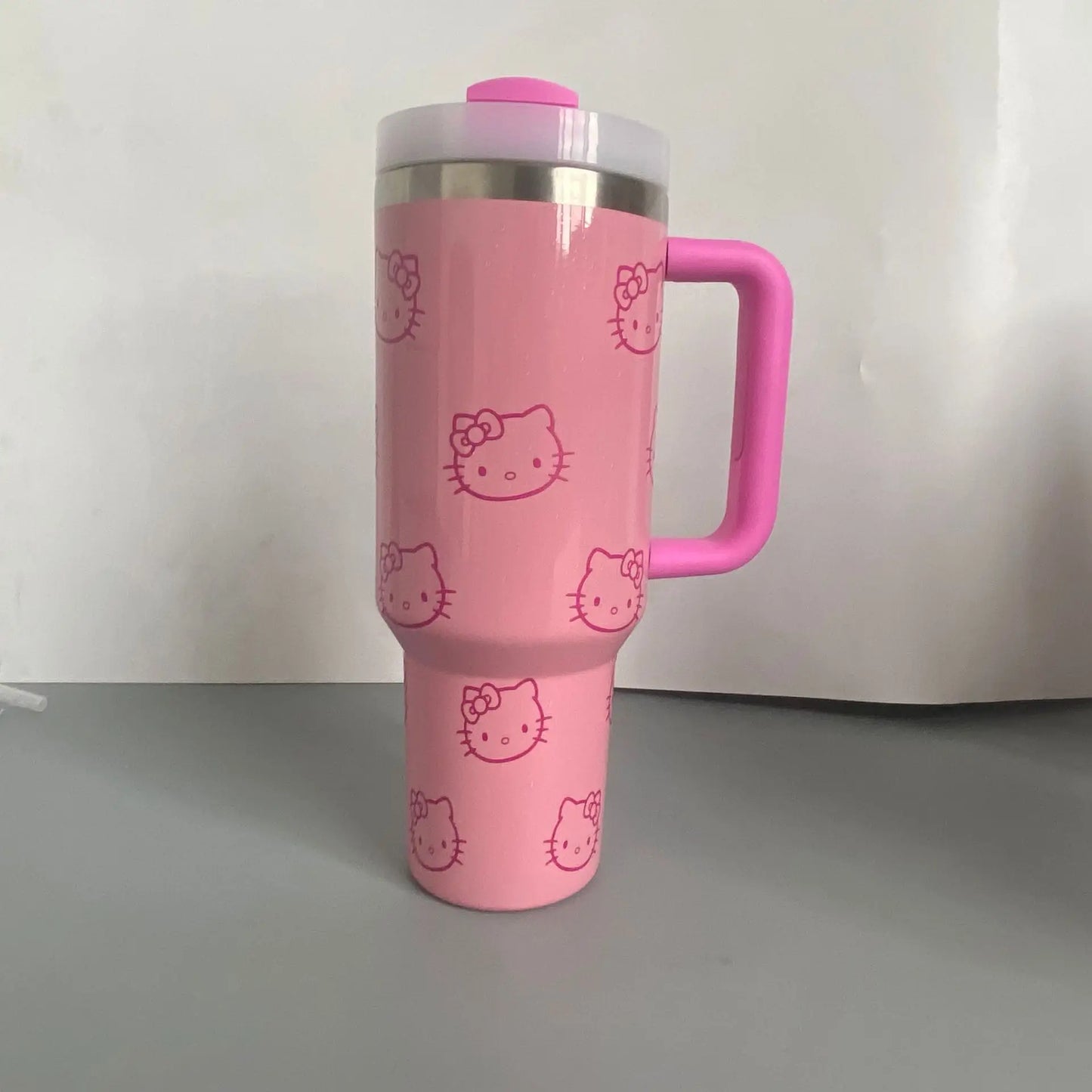 Miniso Sanrio HelloKitty 40Oz Stainless Steel Insulated Mug With Handle Straw Mugs Large Capacity Thermos Drinks Coke Coffee Mug