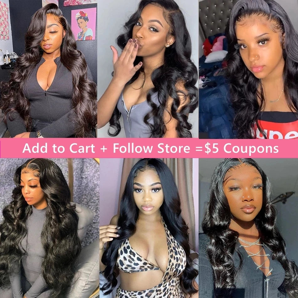 30 40 50 Inch 13x4 13x6 HD Body Wave Lace Front Wig Pre Plucked Loose Wave Lace Frontal Wig 100% Human Hair Wigs Black Women