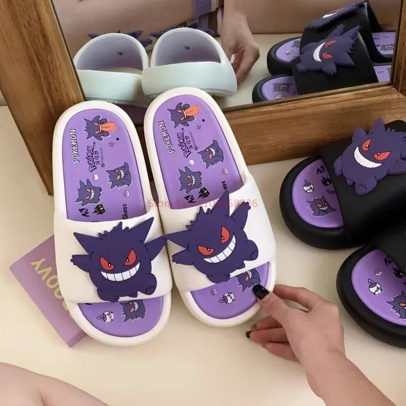 Pokemon Gengar Anime Peripheral Slippers For Men And Women Trendy And Cool Internet Infrared Anti Slip Eva Couple Slipper Gift