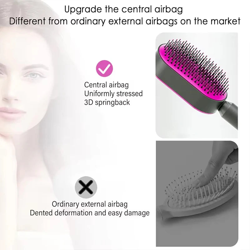 Massage Comb Hair Brush Air Cushion One-Key Self Cleaning Hair Comb Professional Detangling Scalp Air Bag Combs For Hair