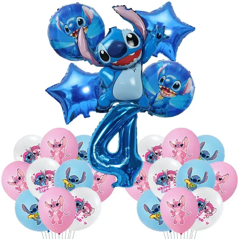 New Lilo & Stitch Birthday Party Decorations Stitch Foil Balloons Disposable Tableware Backdrop Plate Napkin Kids Party Supplies