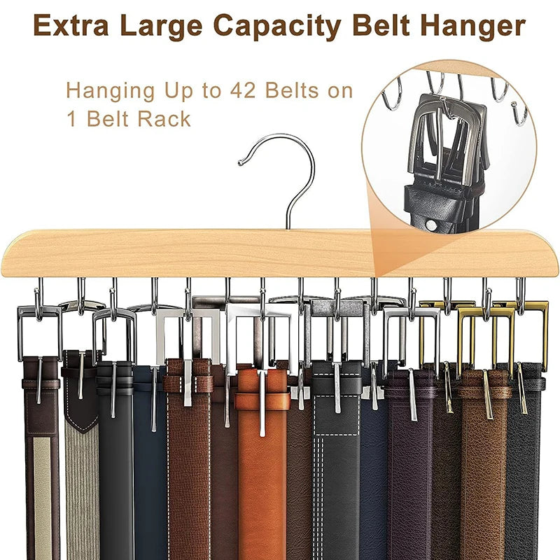 Wooden Belt Rack Women Storage Hangers for Clothes Case Home Wardrobe Accessories Supplly Scarf Organizer Men Tie Belt Hangers